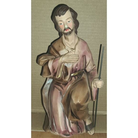 Vintage Sears Nativity Set Lighted Stable 13 Pieces Oh Holy Night Music Box - Picture 12 of 15